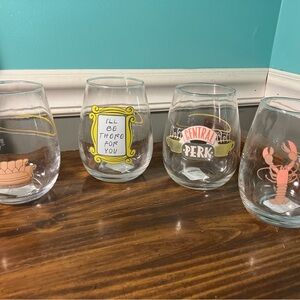 Friends Themed Stemless Wine Glass Set